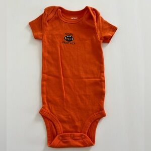 Carter's Orange Football Future No.1 Draft Pick Baby Onesie, Size 3 Months, NWOT